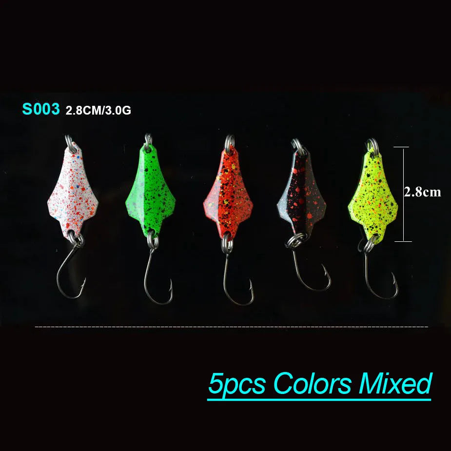 Bộ 5 Mồi Câu Kim Loại TOMA Dạng Lá Cá Lóc, Cá Trê