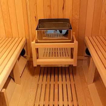HELIUS Outdoor Barrel Sauna Solid Wood Red Cedar Outdoor Sauna 4 People Outdoor Steam Sauna