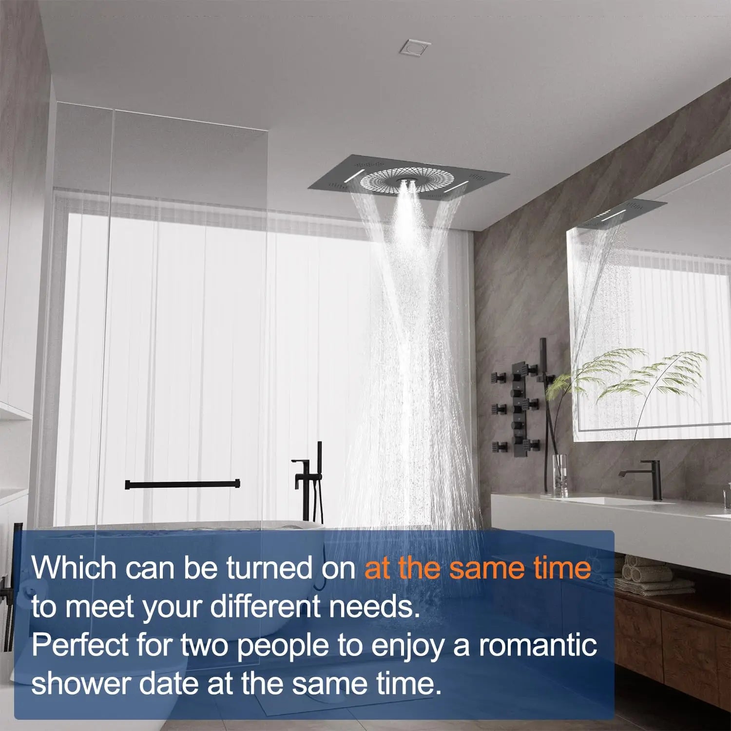 High-end Color Changing LED Shower with Brass Valve