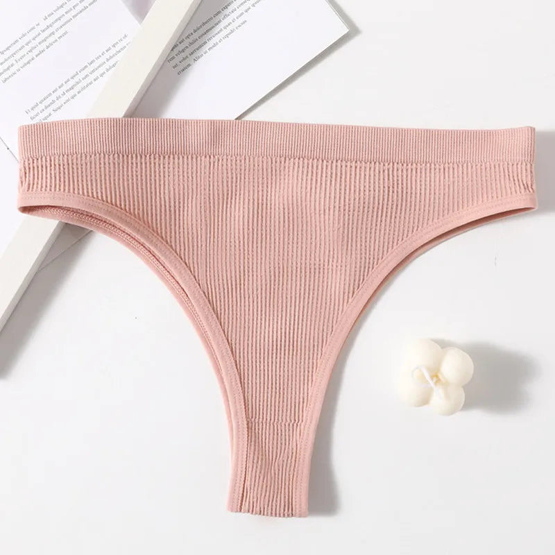 5Pcs/Set Seamless Briefs Women Brazilian Panties Sexy Lingerie Female Underpants Low Rise Bottom Solid Color Underwear ML