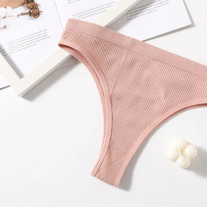 5Pcs/Set Seamless Briefs Women Brazilian Panties Sexy Lingerie Female Underpants Low Rise Bottom Solid Color Underwear ML