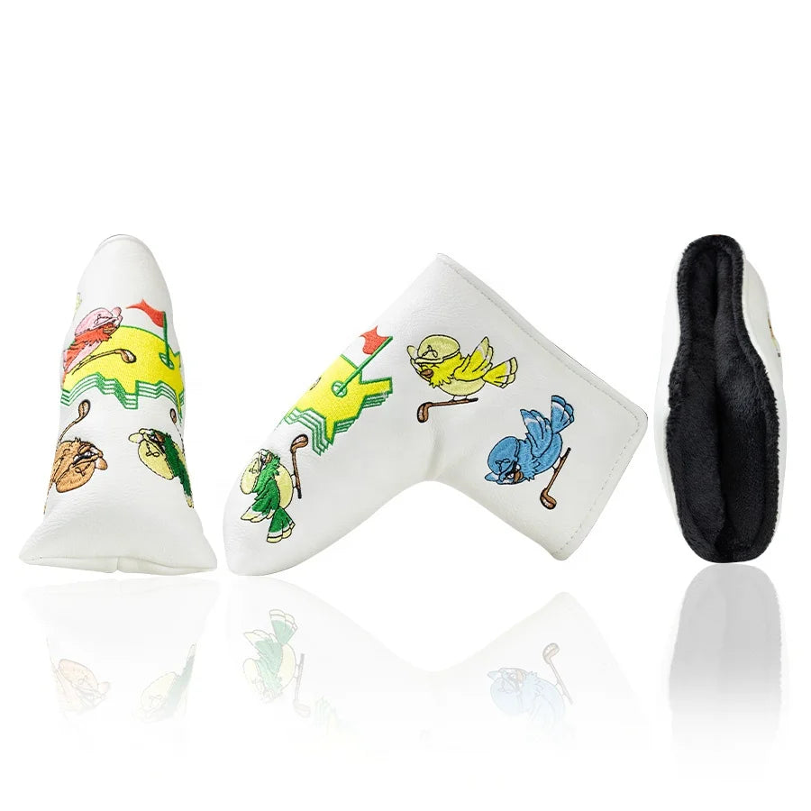 Embroidered PU Leather Golf Club Protector - Magnetic Clasp Ready