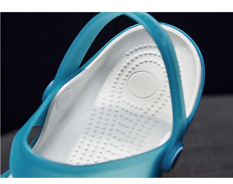 Dép Sandal Nữ Mùa Hè Thoải Mái Màu Kẹo PVC Bãi Biển