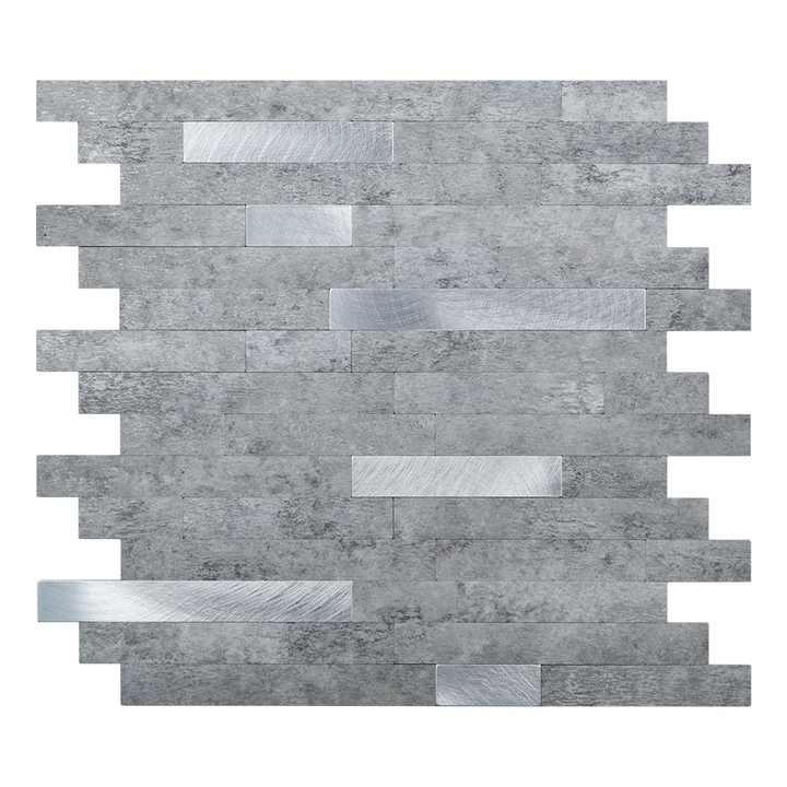 Peel and stick aluminum and PVC kitchen wall tiles 
