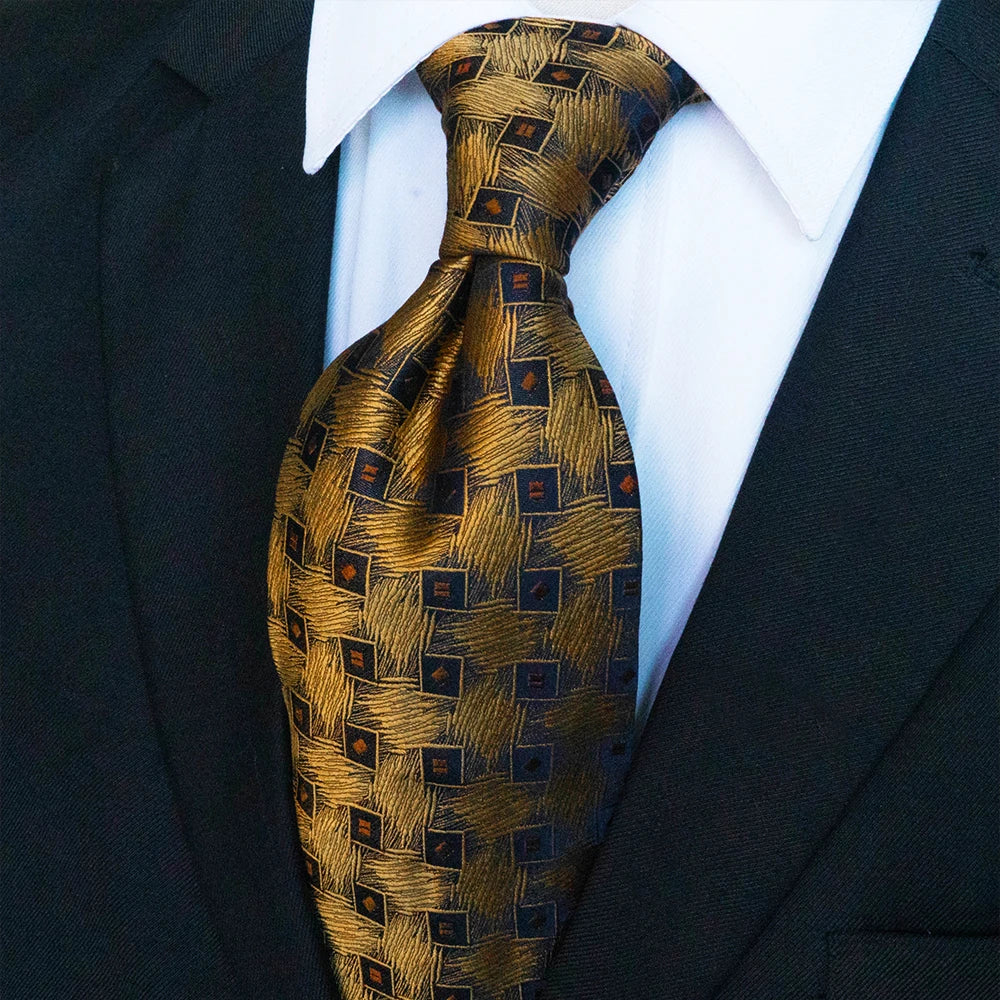 Cà vạt lụa nam họa tiết caro cổ điển thủ công