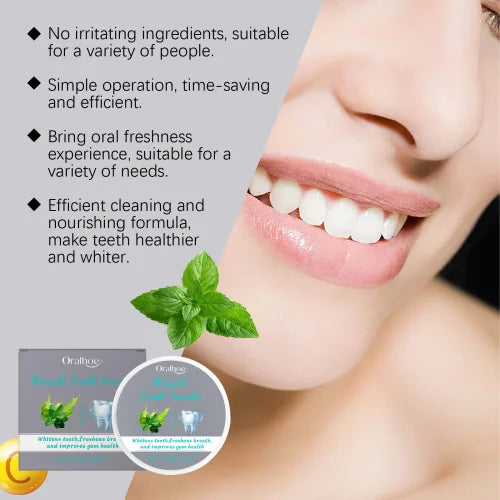 Oralhoe Mint Gentle Teeth Cleaning Fresh Breath Clean Daily Care Powder