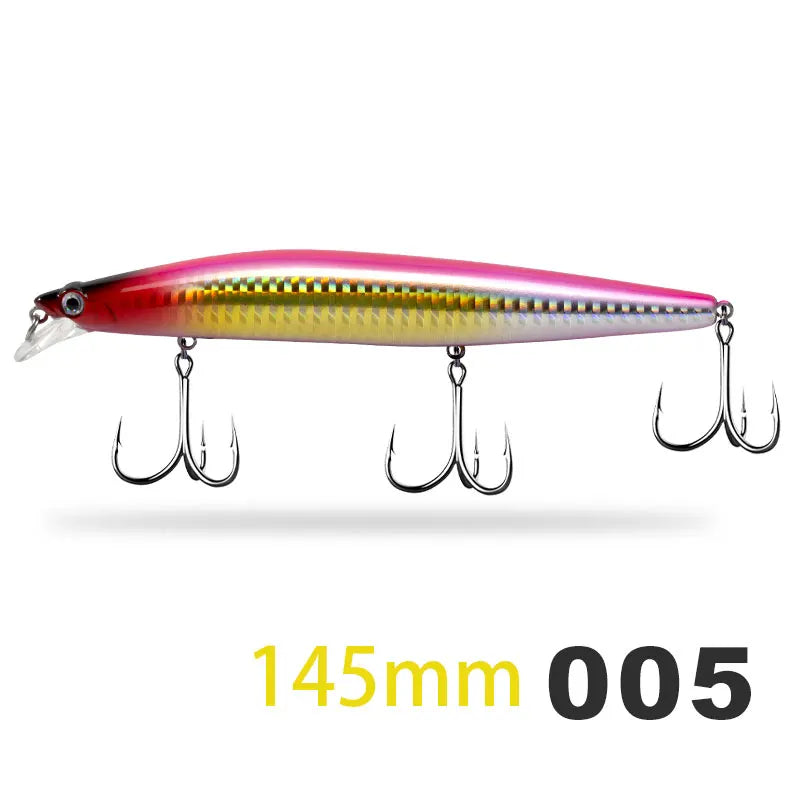 D1 Minnow Fishing Bait Suspending Floating 145mm/120mm Artificial Wobblers For Bass Tuna Flatfish