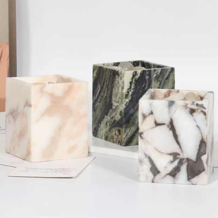 OMK Marble Candlestick Home Decor Natural Stone Candlestick Decoration Marble Candlestick 