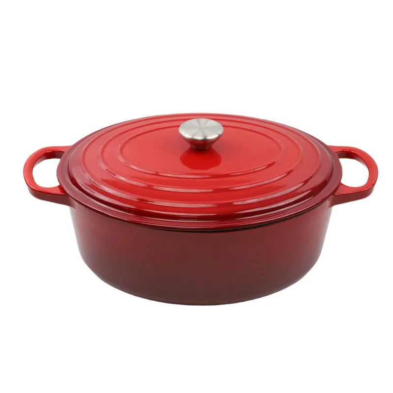 Nồi Gang Tráng Men Đa Năng 8QT Hình Bầu Dục Cao Cấp