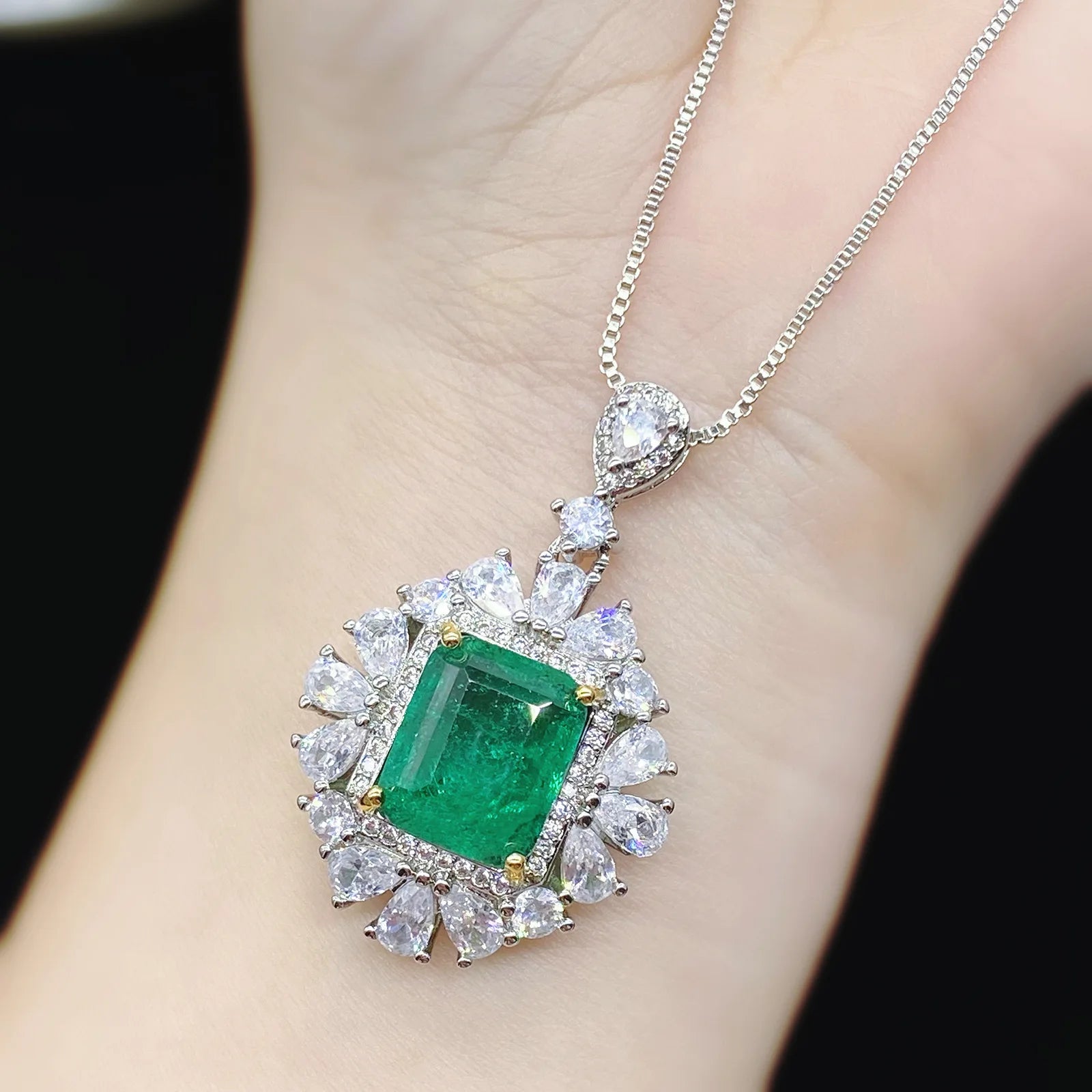 Dây Chuyền Sapphire Bạc 925 Cao Cấp Cho Nữ