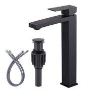 Modern Square 304 Stainless Steel Tall Bathroom Basin Faucet High Quality Ceramic Valve Core Single Hole Mounted Faucet