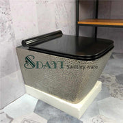 SDAYI wall mounted water tank amazing luxury design silver color customized with rimless crocodile ceramic 