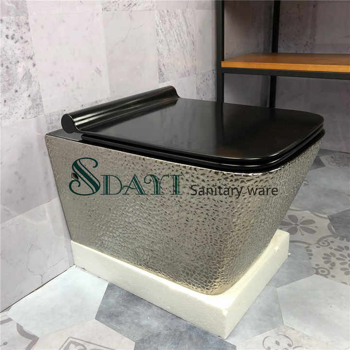 SDAYI wall mounted water tank amazing luxury design silver color customized with rimless crocodile ceramic 