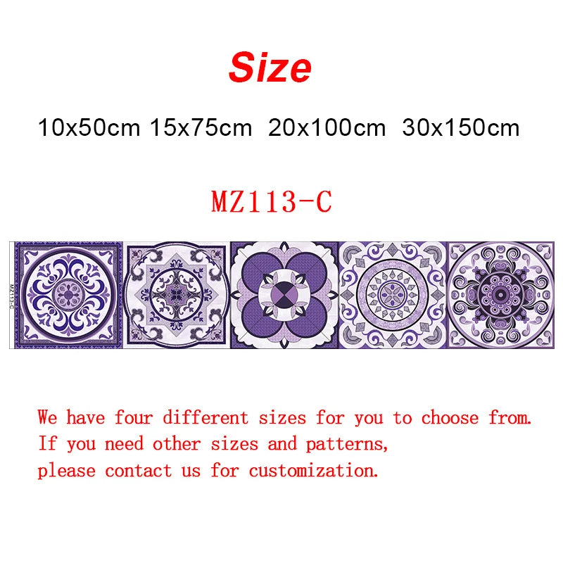 10/15/20/30cm Purple Retro Strip Tiles Wall Sticker Kitchen Stairs Tile Decoration Wallpaper Peel &amp; Stick Waterproof Art Mural
