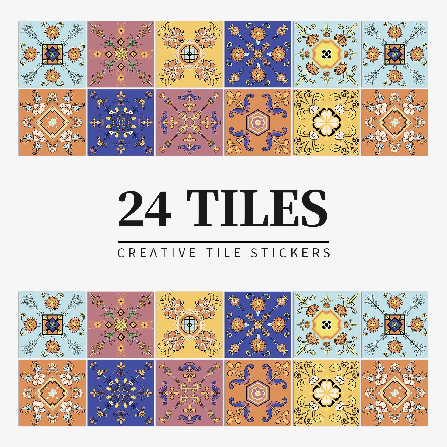 24pcs/set Light Color Tiles Sticker Wall Stickers Kitchen Bathroom Home Renovation Wallpaper Waterproof Self-adhesive Wall Decal