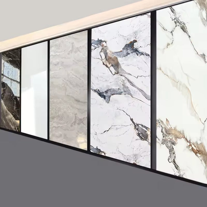 Modern PVC bathroom wall panel for commercial use, white gold marble style, moisture-proof, waterproof quality, hotel bathroom