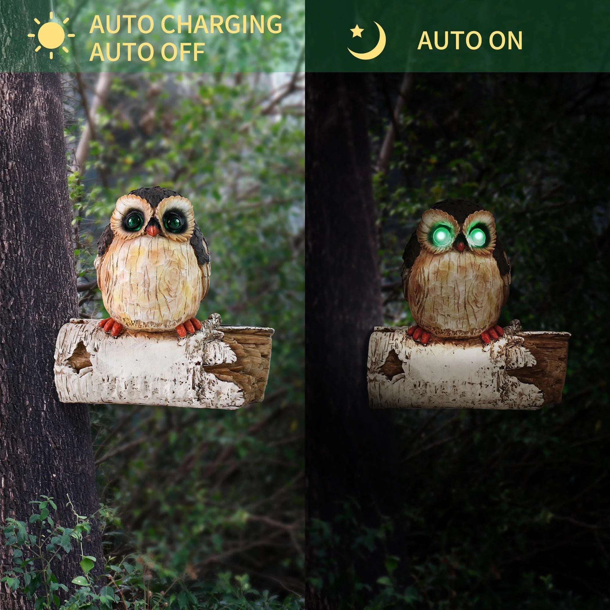 Owl-Shaped Resin Statue Anime-Themed Animal Figurine for Garden & Outdoor Display Painted Model for Home Decoration