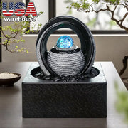 Arch-Shaped Fountain with Ball Base - Garden Decor for Outside & Outdoor Decor, Match Plants Resin Craft Ornament - Daisan Mart