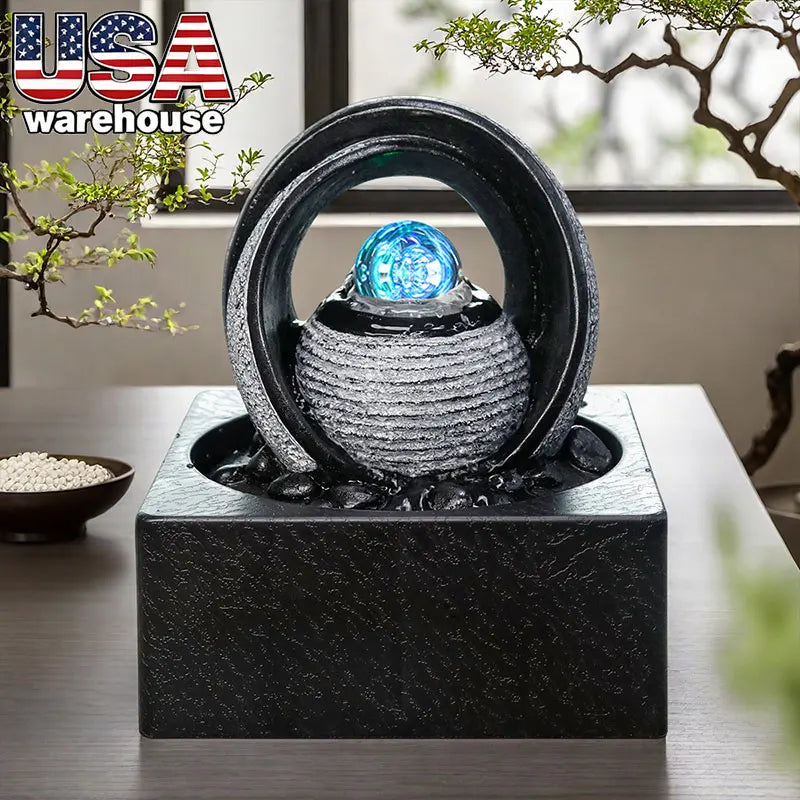 Arch-Shaped Fountain with Ball Base - Garden Decor for Outside & Outdoor Decor, Match Plants Resin Craft Ornament - Daisan Mart