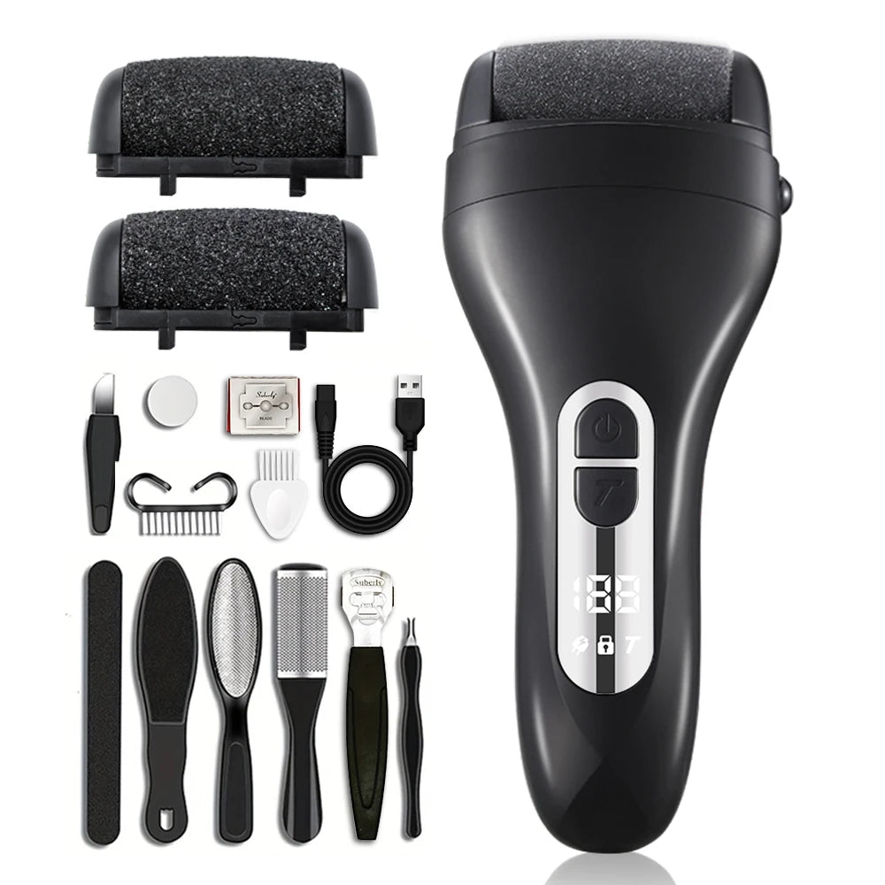 Máy Tẩy Tế Bào Chết Điện, Sạc USB, 2 Đầu Mài, Bộ 10 Chi Tiết