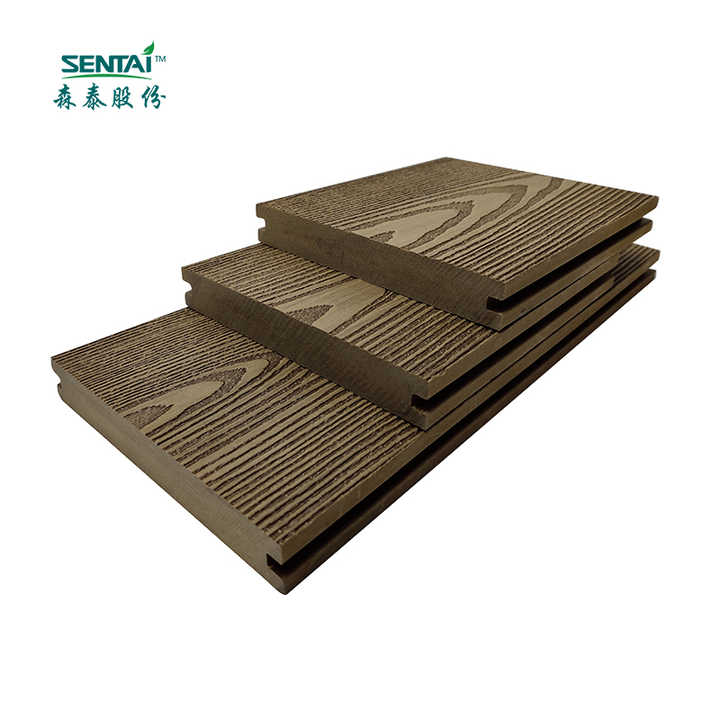High quality anti-slip WPC Composite outdoor wood flooring 140*20mm 10 year warranty Durable WPC solid wood panel with wood grain 01CAA 