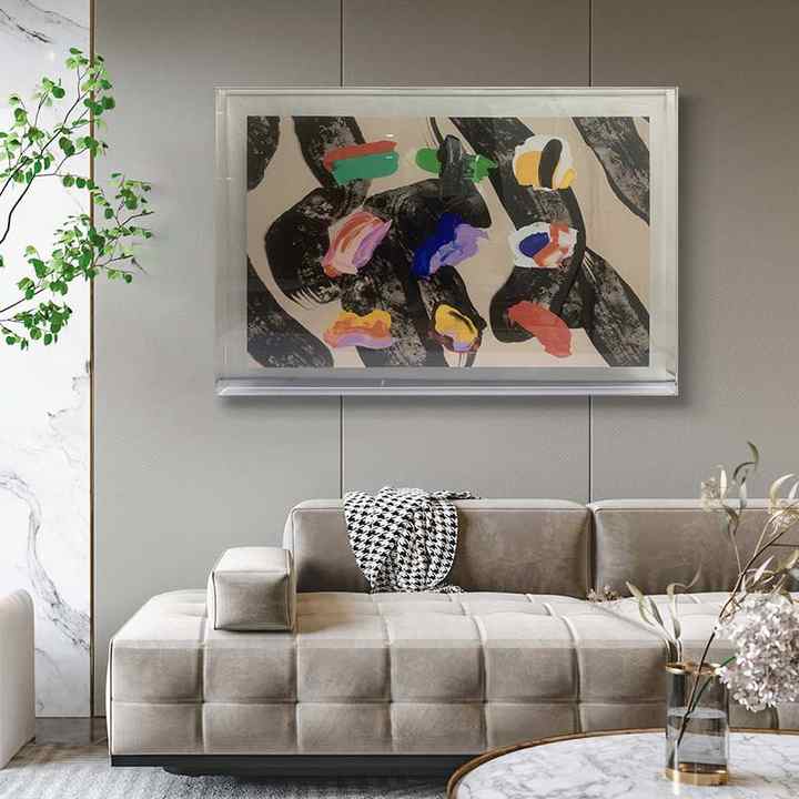 JZ Home Decor Multimedia Art Abstract Print Art Posters with Acrylic Box Giclee Paintings and Canvas Wall Art 