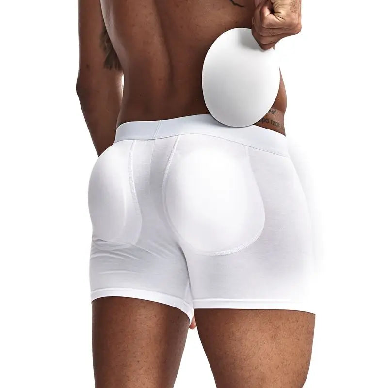Men's Breathable Cotton Padded Butt Underwear with Removable Pads