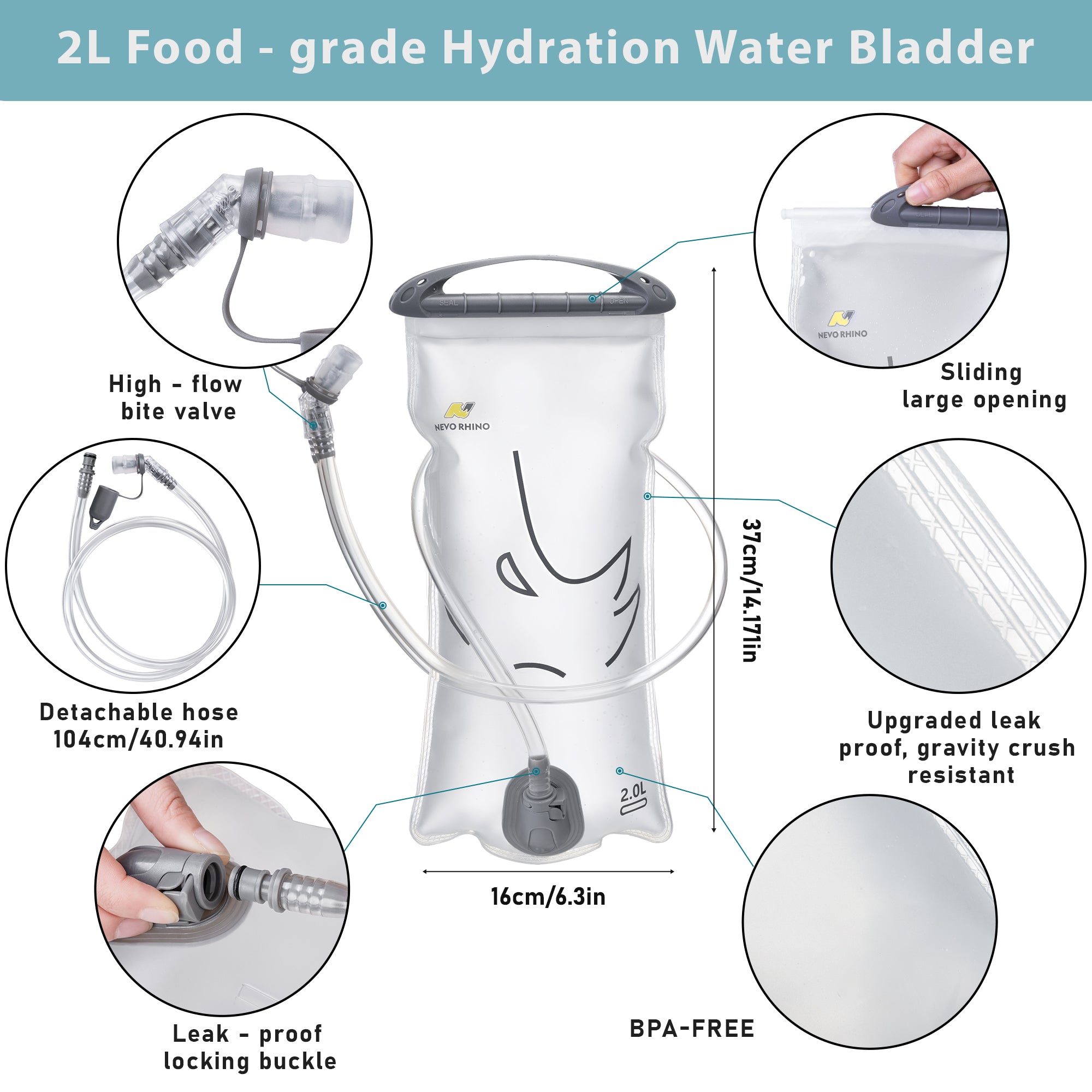 Nevo Rhino 2L Soft PEVA Waterproof Mountaineering Water Bag