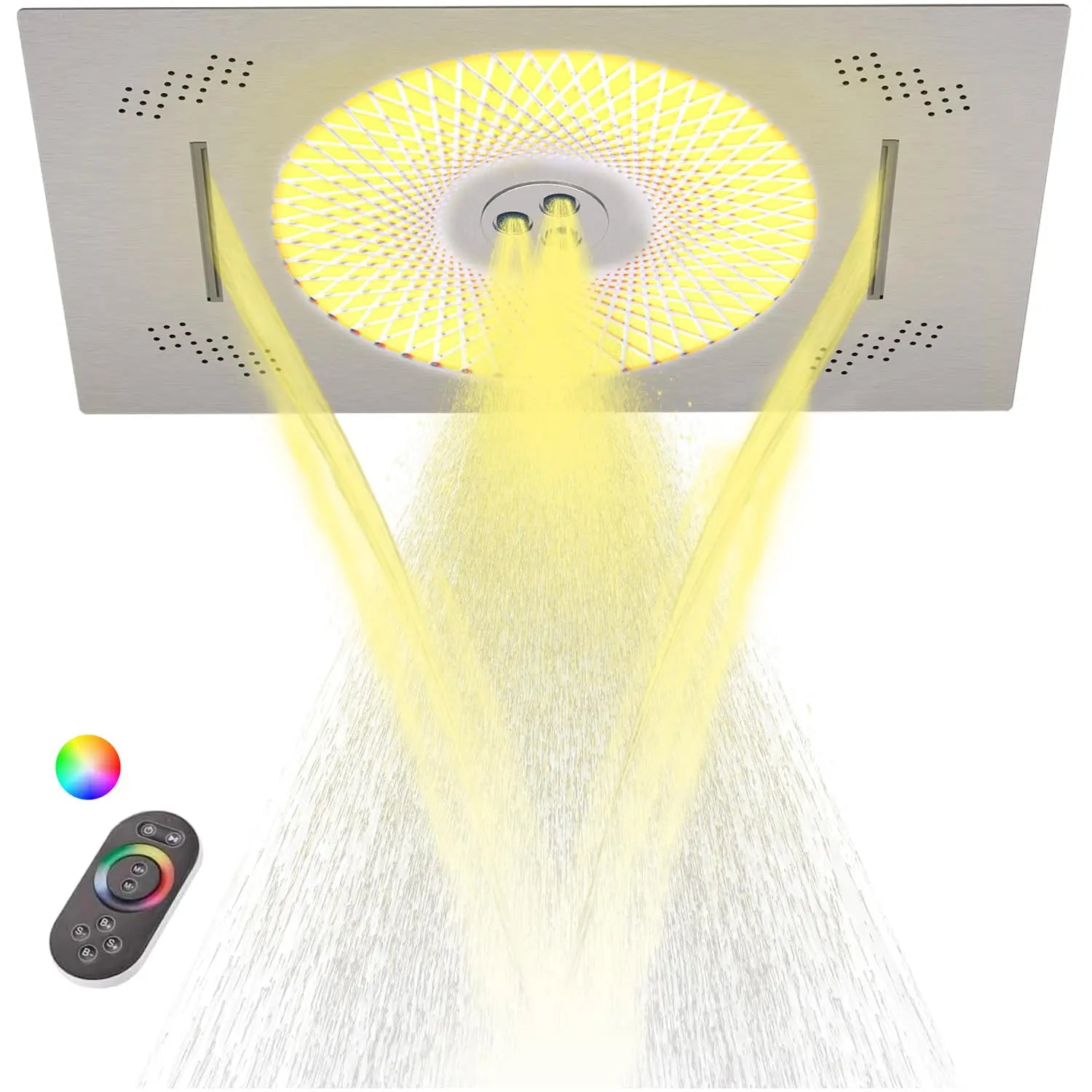 24x16 Inch High-End Color Changing LED Shower Head Wall Mounted