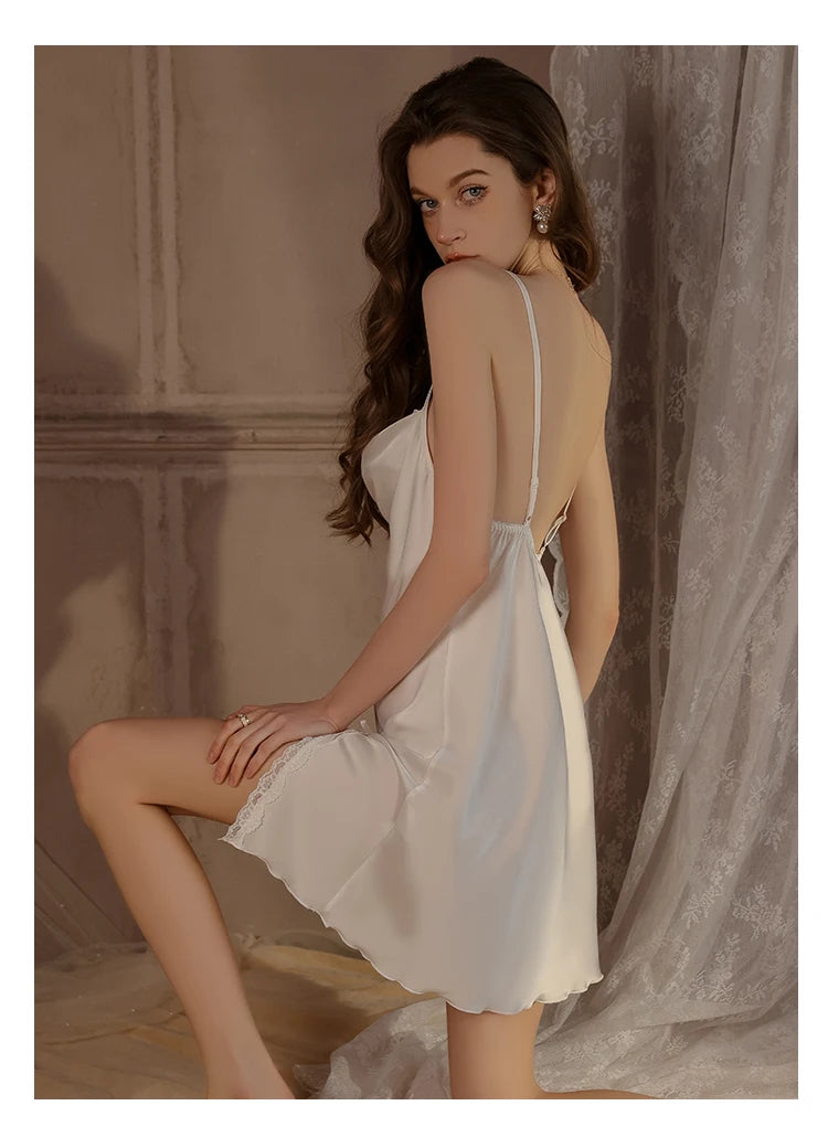 Váy Ngủ Ren Quyến Rũ Size Lớn Đơn Giản Ice Silk