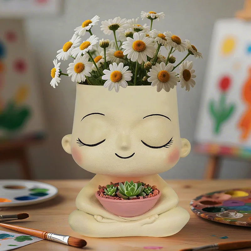 Chậu Hoa Nghệ Thuật Cô Gái Ngủ Bắc Âu Độc Đáo