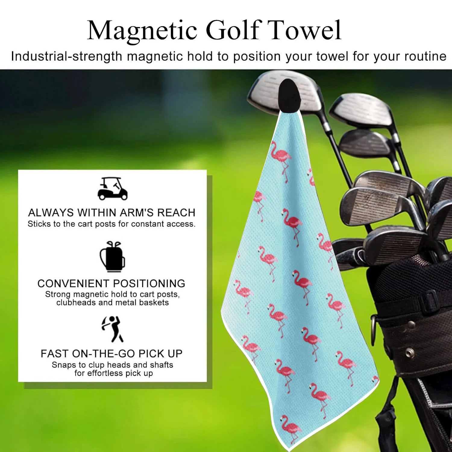 Ivy Wuxi Multi-Purpose Golf Towel Magnetic Microfiber