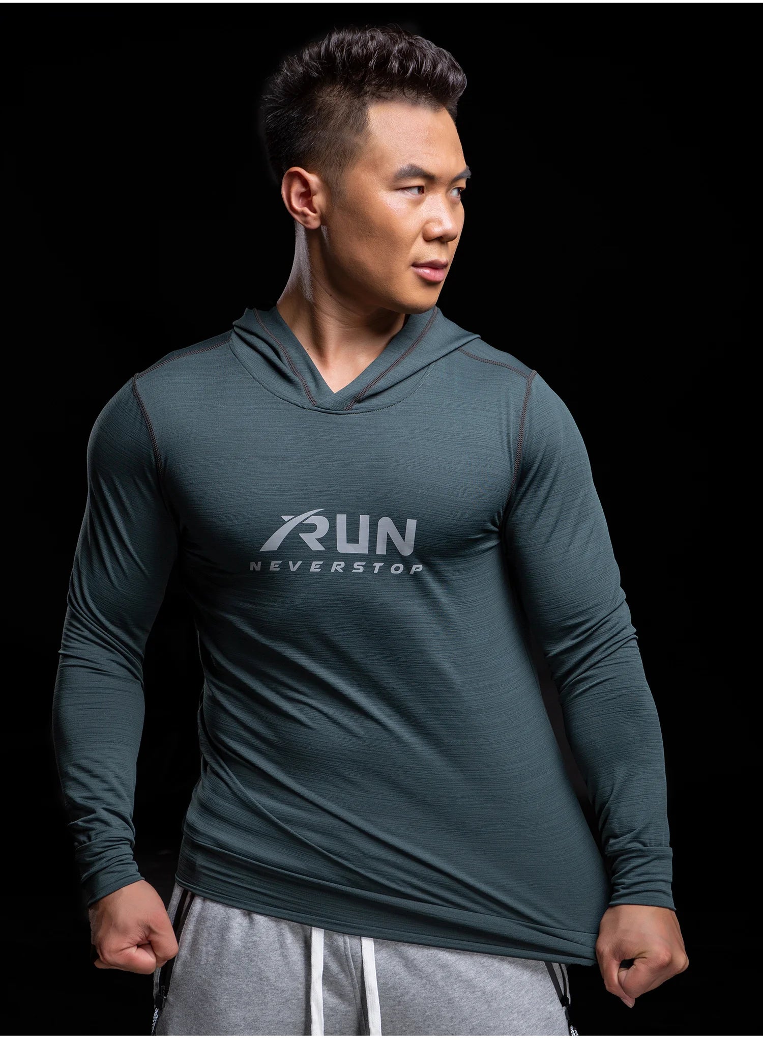 Áo Thun Nam Dài Tay Thể Thao Co Giãn Thoáng Khí