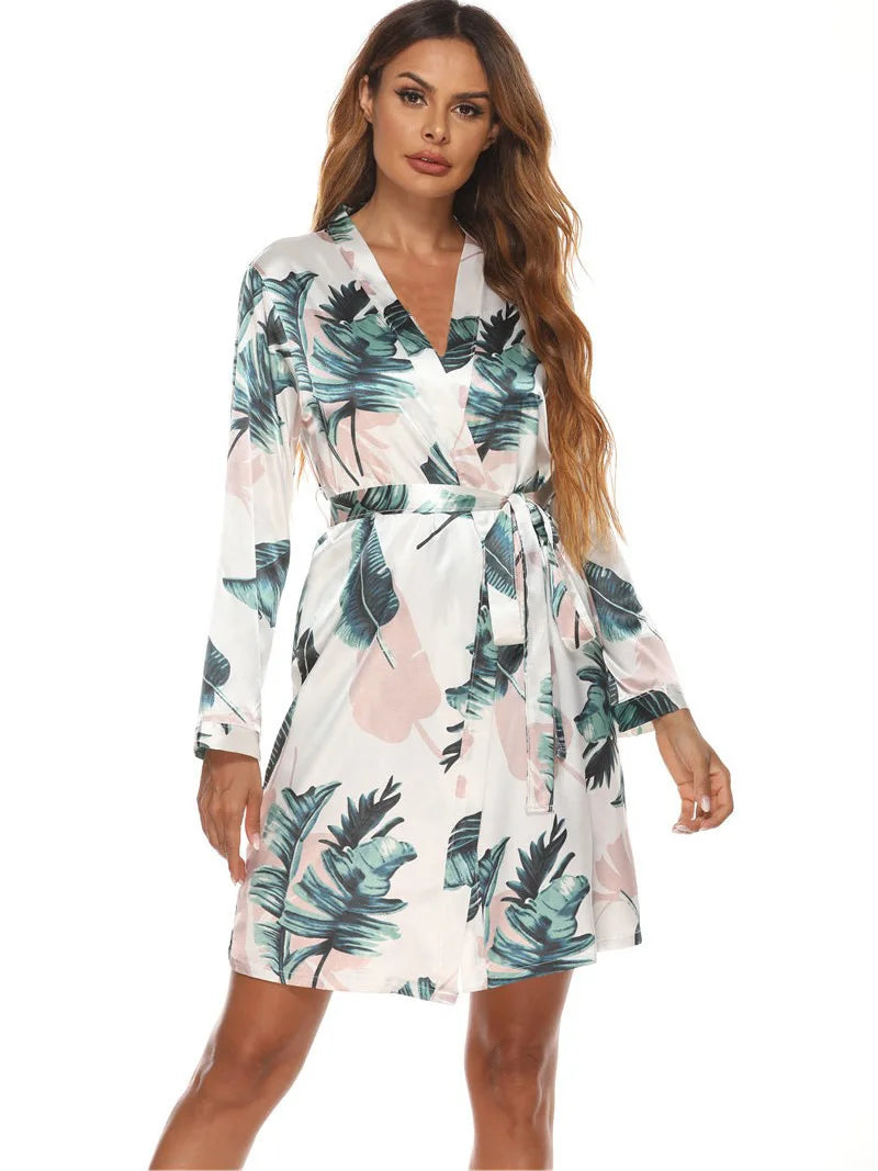 3 Piece Women's Home Furnishings Pajamas Bathrobes + Sling Set Pajamas for Women