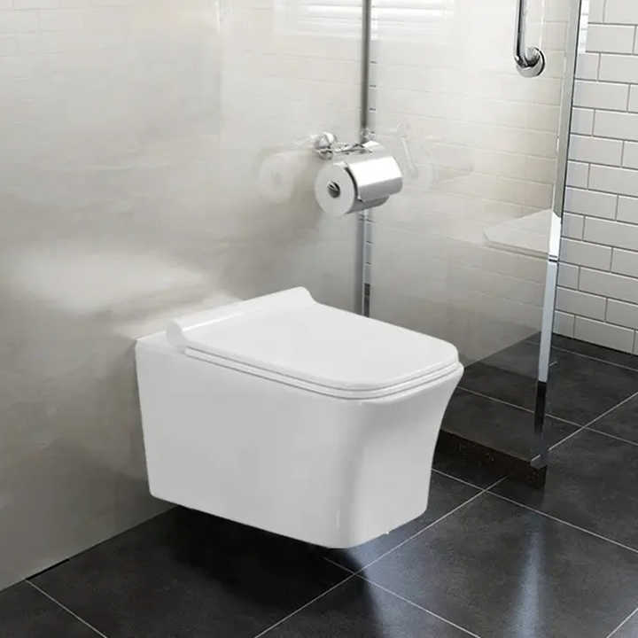 Wholesale square rimless ceramic sanitary ware wall mounted toilet wc wall mounted toilet modern ceramic toilet hanging 