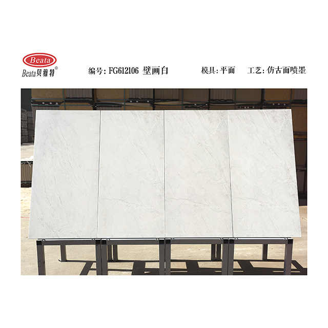 Luxury modern outdoor wall and floor tiles in porcelain/ceramic glazed with classic anti-slip paint in white for indoor use 
