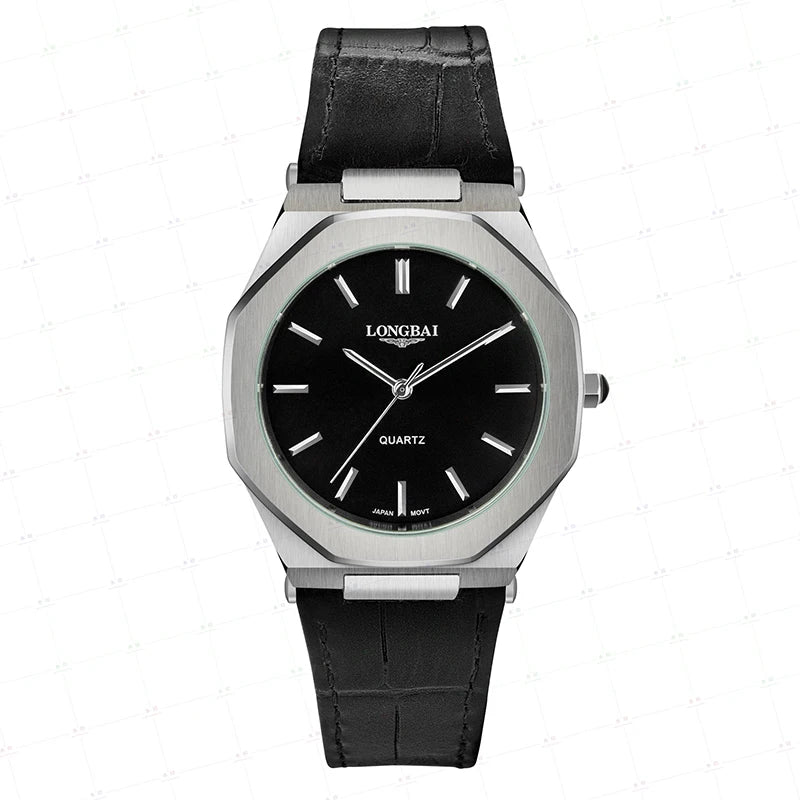 Đồng Hồ Nam Da Bát Giác Nhật Chống Nước Thời Trang