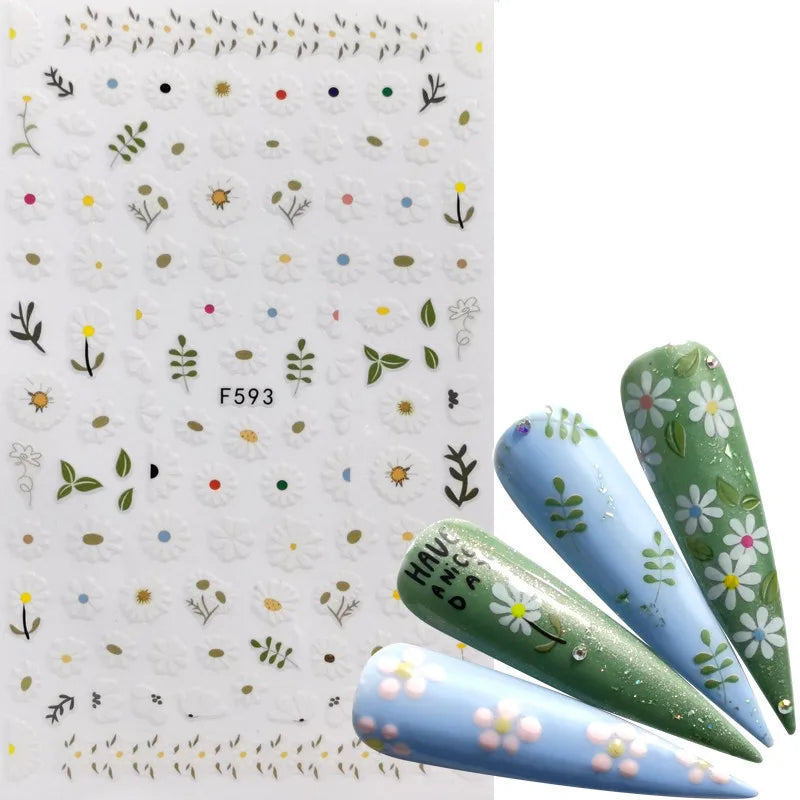 3D Nail Slider Black Russia Letter Sticker Decals Flamingo Design Adhesive Manicure Tips Nail Art Decorations - Daisan Mart
