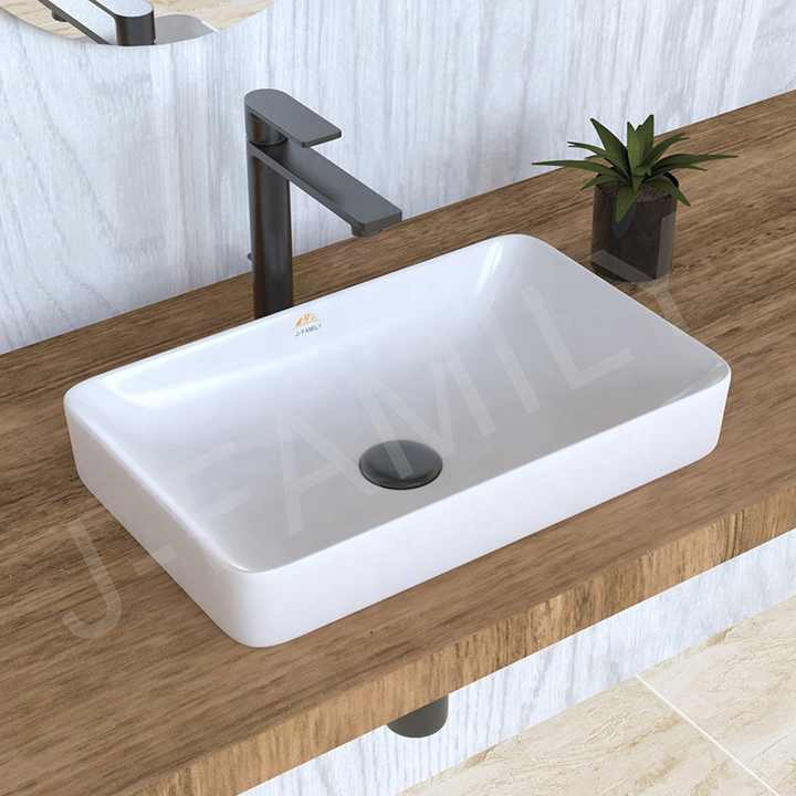 Rectangular bathroom sink 