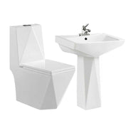 Diamond shaped ceramic wash basin and toilet set sanitary design