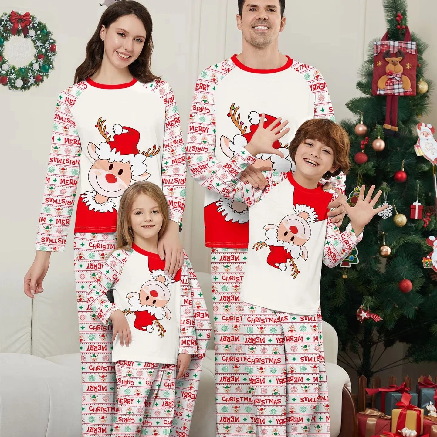Merry Christmas Family - Matching Long Sleeve Pajama Set