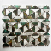 ALCC1011 Modern round metal mosaic wall tiles for kitchen and bathroom decoration 