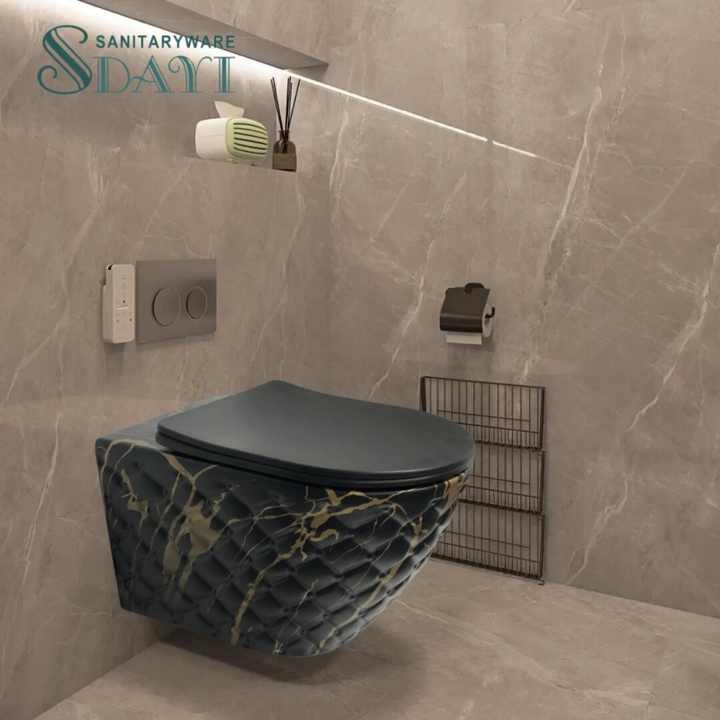 SDAYI Marble Wall-hung Toilet Ceramic Wall-hung Toilet with Dual Flush for Wall-hung Toilet 