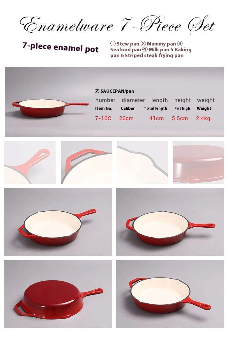 Bộ Nồi Chảo Gang Tráng Men Đa Năng Bền Bỉ