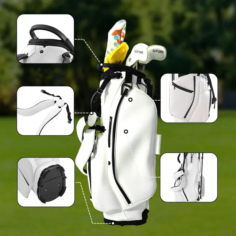 Golf Bag 5 Compartments Waterproof PU Leather Logo Printed On Demand