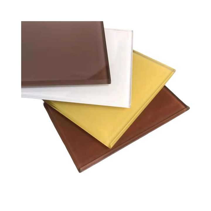 Painted glass with polished flat edges 