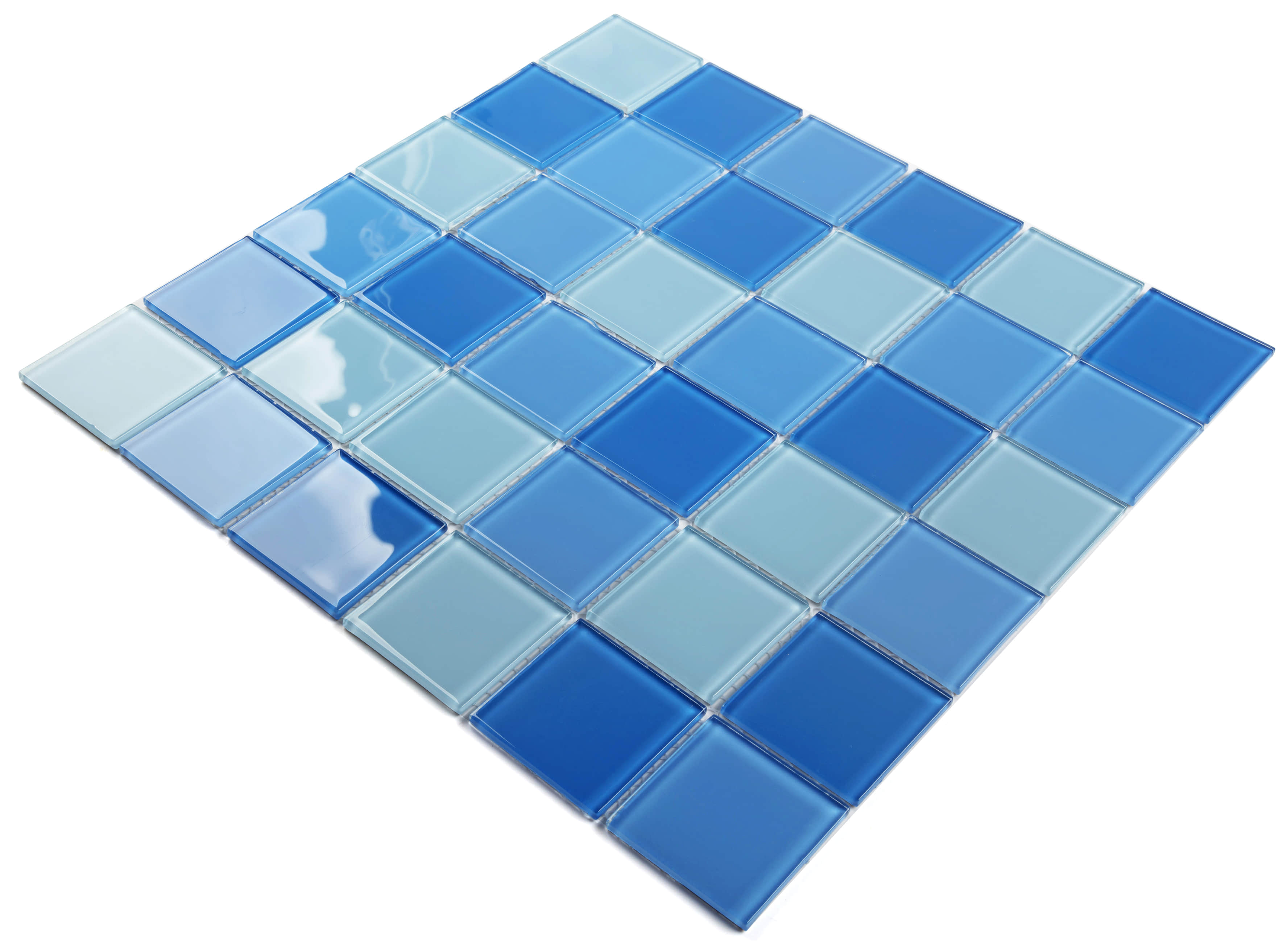 GLASS MOSAIC 48x48, TURQUOISE, VINTAGE STYLE, 4MM, FOR WALL 