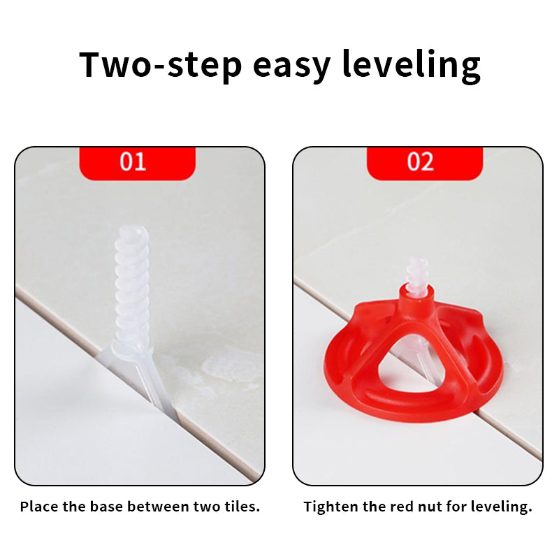 Lock and wedge 1.5mm plastic tile leveling system 
