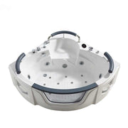 Small White Japanese Corner Hydro Massage Bathtub for Adults Plastic Triangle Shape, 2 Person Portable Bathtub 