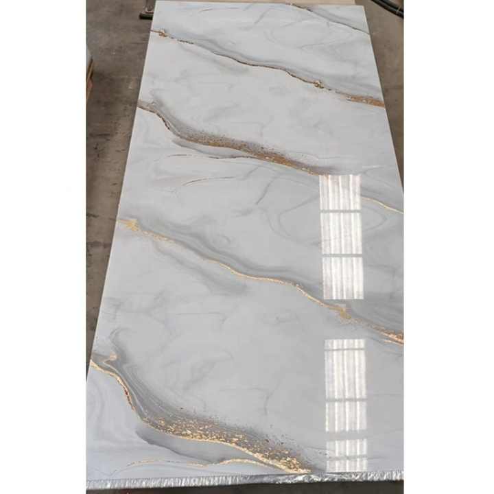 High Gloss UV PVC Wall Panels Modern Interior Marble Decoration Waterproof PVC Marble Panels With Bamboo Charcoal Wood Grain Coating